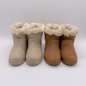 2 pair Boots Toddler Girl size 12 Cat & Jack